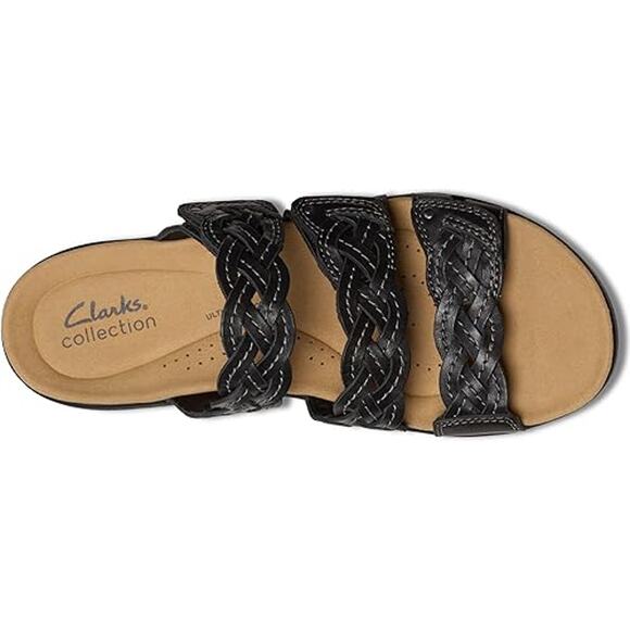 NWT Clarks Women’s Laurieann Rio Sandal Black Leather Size 8 - Picture 4 of 6